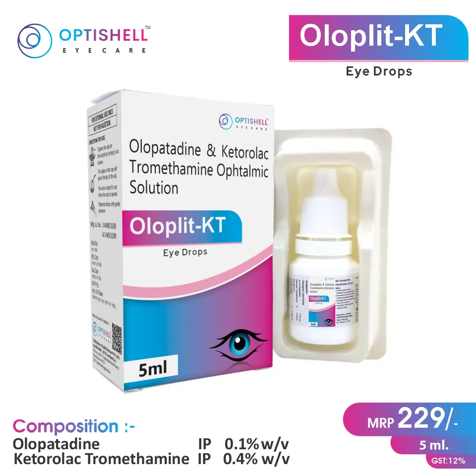 Ketorolac 0.4% + Olopatadine 0.1% Eye Drops at Best Price in PCD Pharma Franchise for Analgesic and Pain Relief and Allergic Reactions.